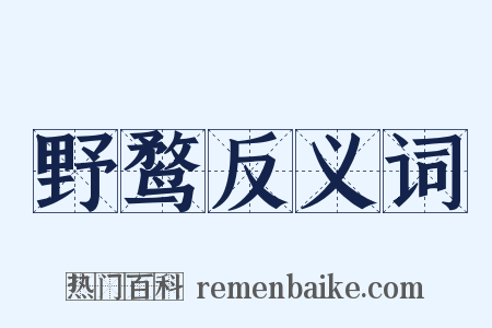野鹜反义词是什么意思的图片